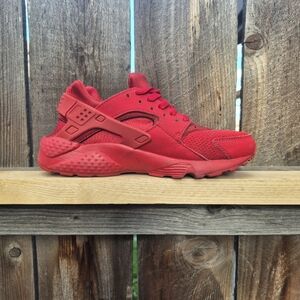 Nike Air Huarache Run Triple Red Boys Size 4.5Y Athletic Running Shoes Sneakers